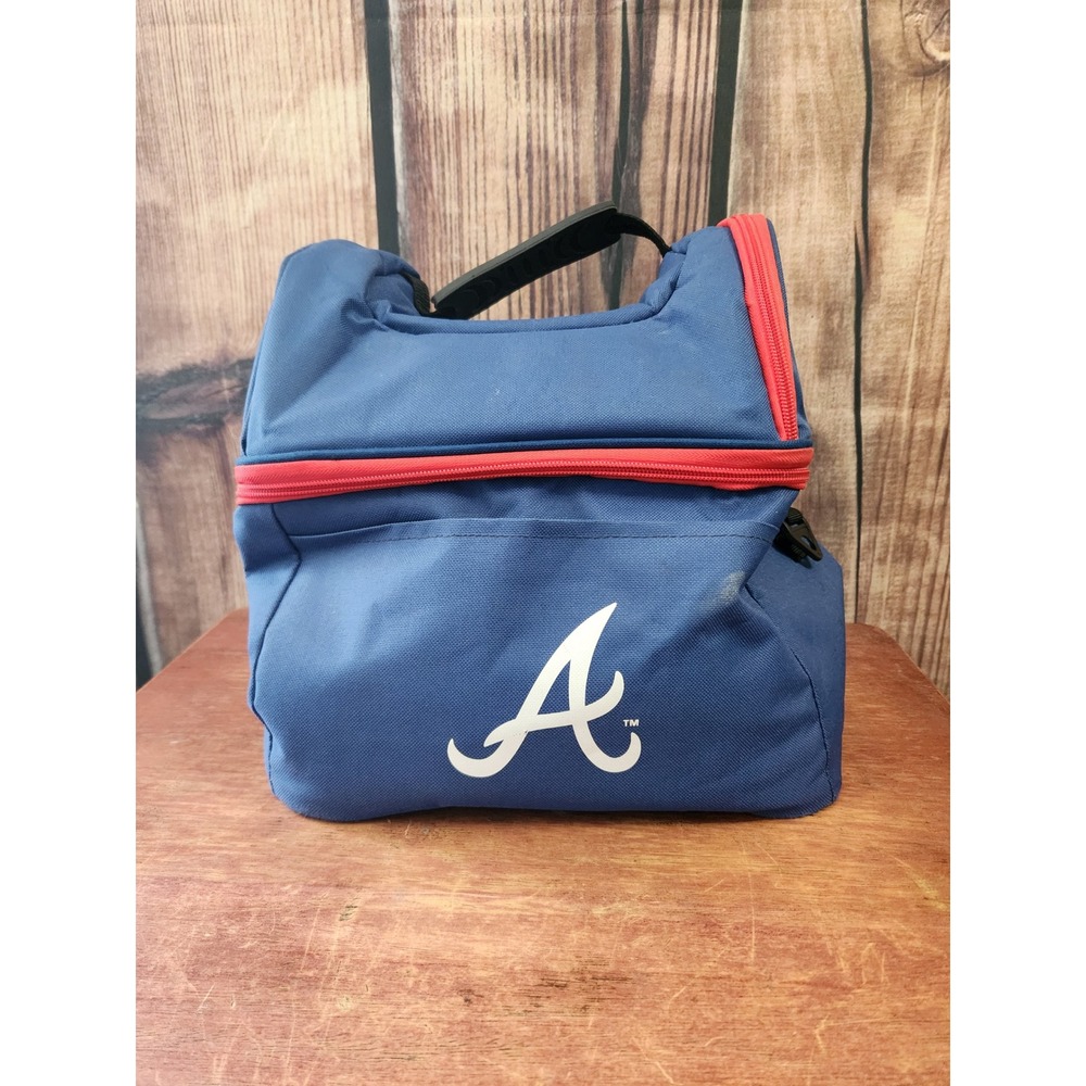Atlanta Braves Insulated 24 Can Soft Cooler Navy Blue Red MLB Dual Compartment